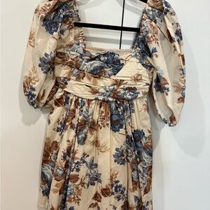 Abercrombie & Fitch Blue and Brown Floral Mini Dress